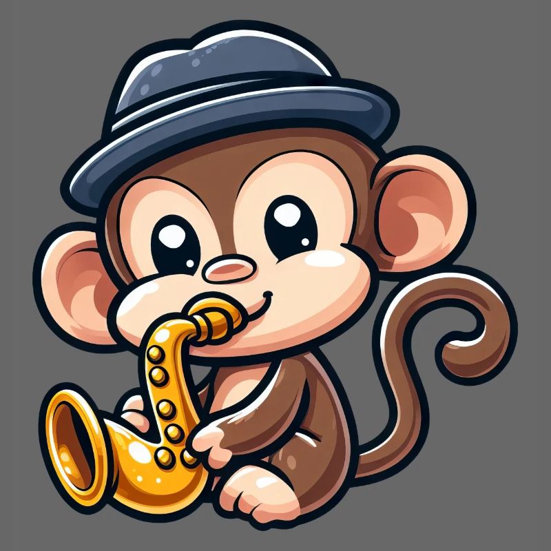 Chimpanzee with saxophone