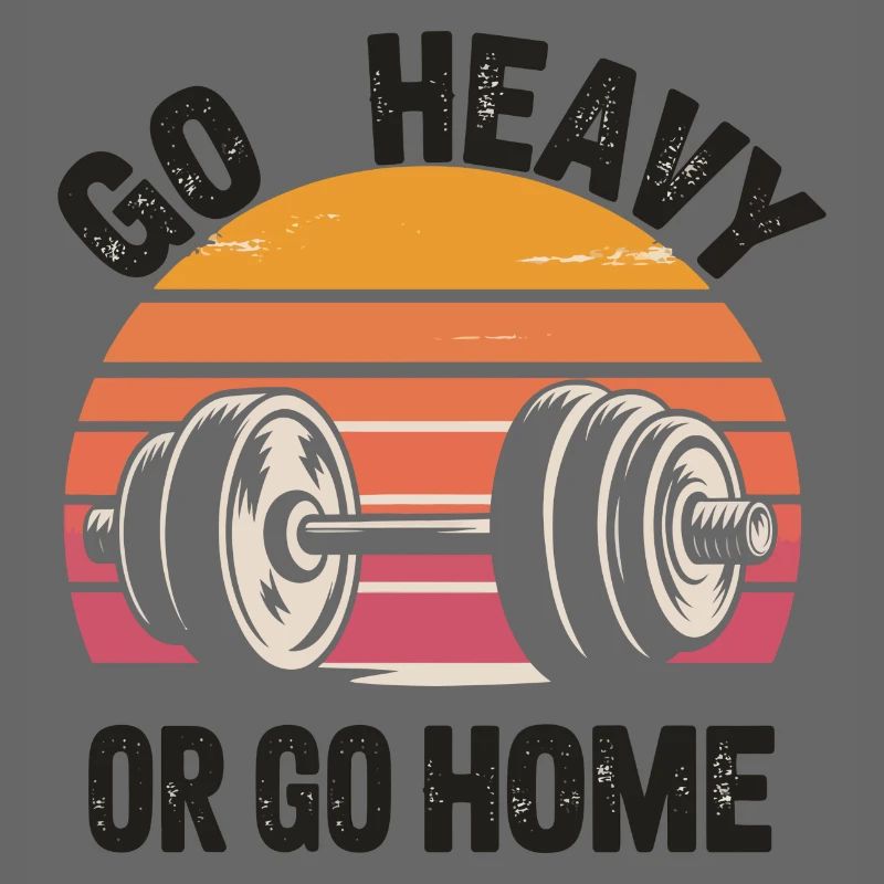 Go Heavy oder Go Home Retro Langhantel