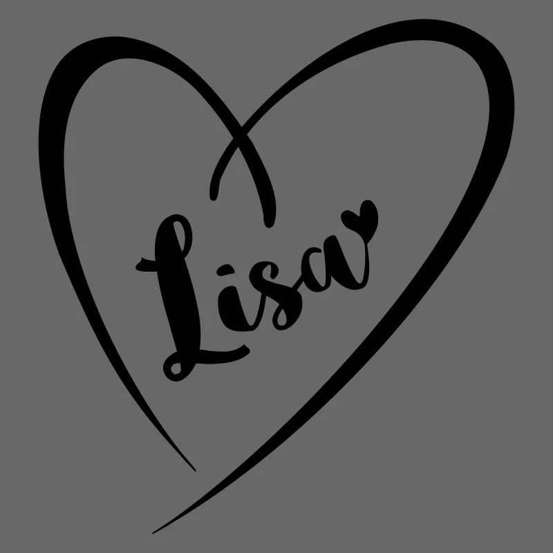 Lisa surname first name in heart frame