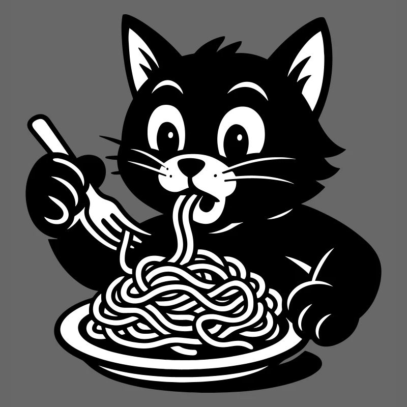 Le chat mange des spaghettis Mème