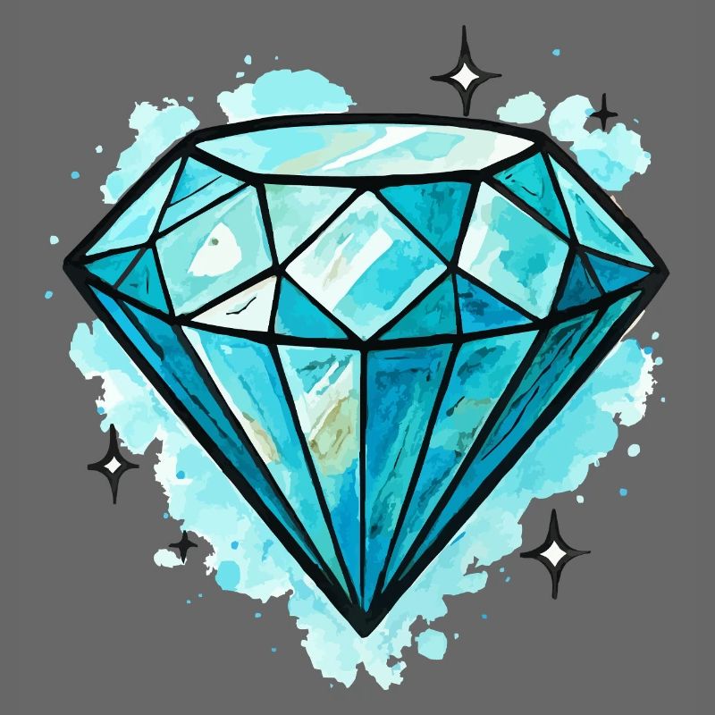 Blauer Diamant Kristall Illustration
