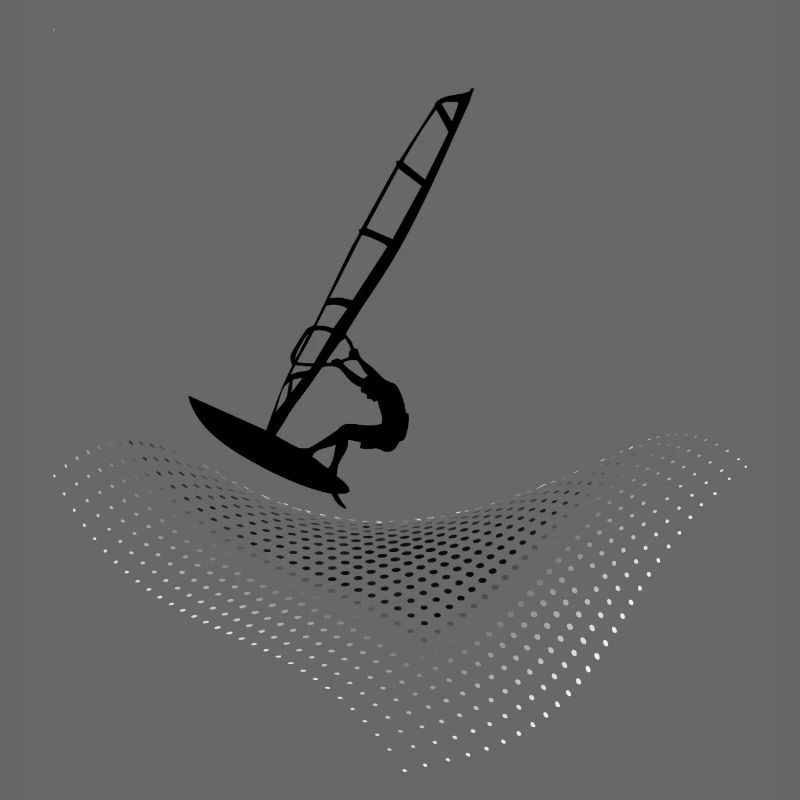 Windsurfer auf Punktewelle