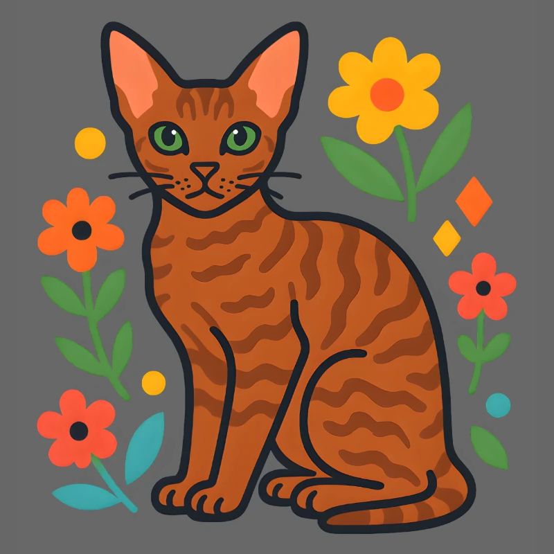 Devon Rex' Katze in der Blumenparade