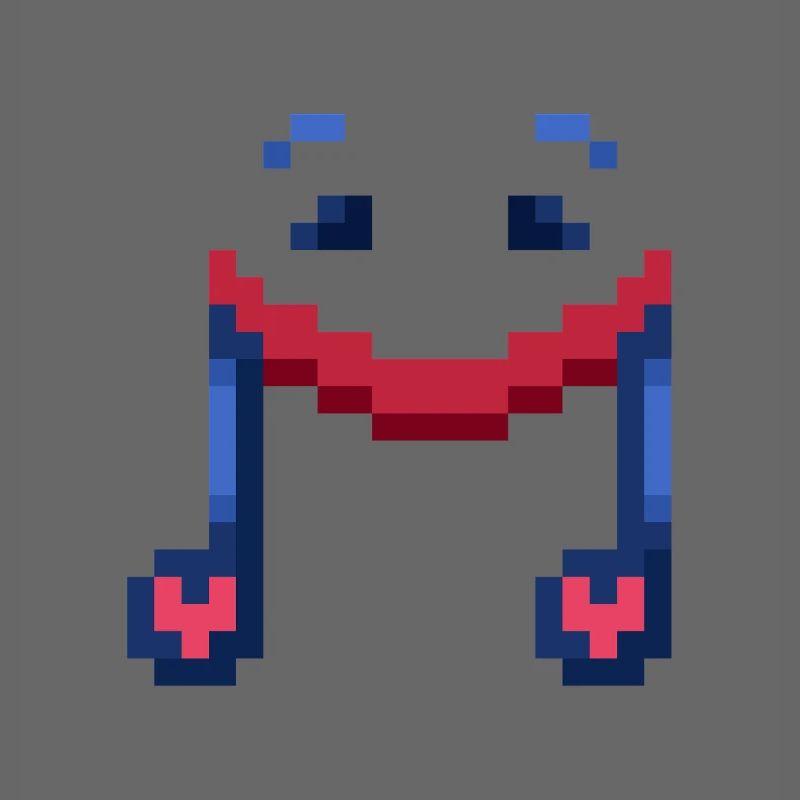 Smiling Musical Note Pixel Art