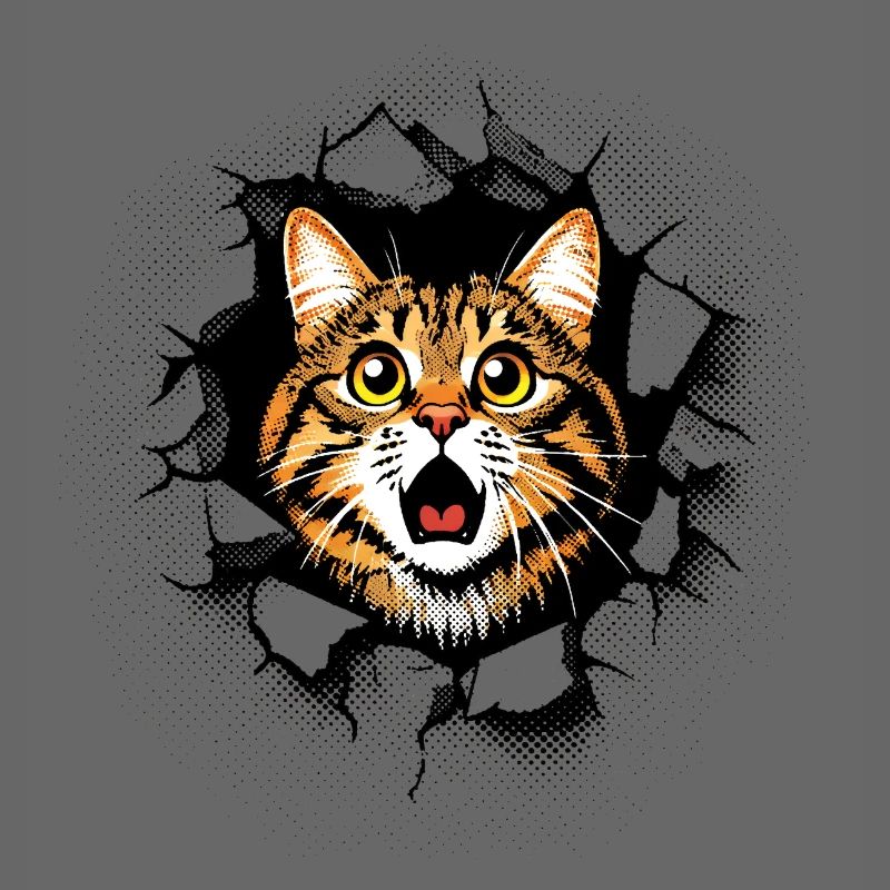 Fissures dans le mur de la tête de chat : percée