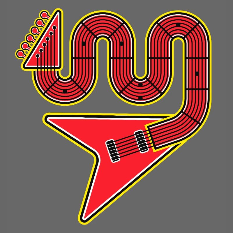 Rote Abstract Shape E-Gitarre