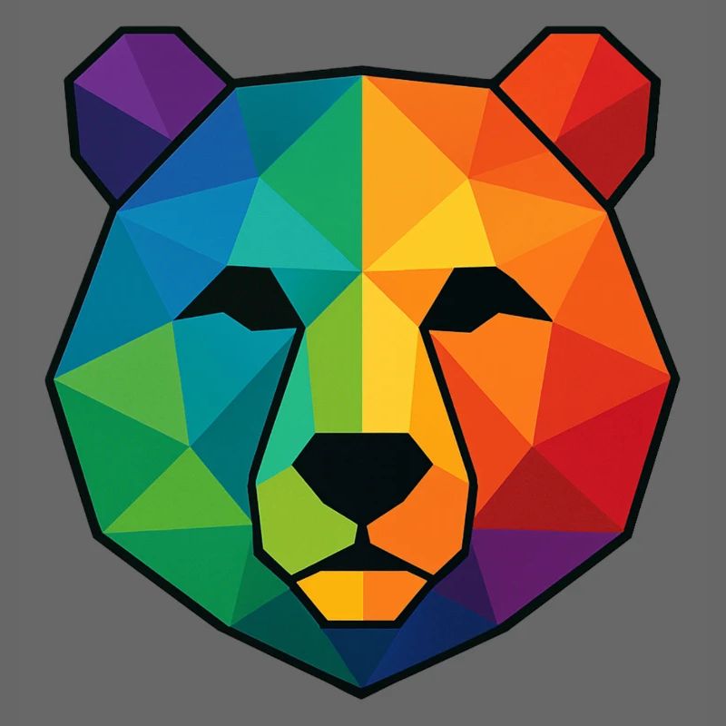 Ours low poly pop art coloré