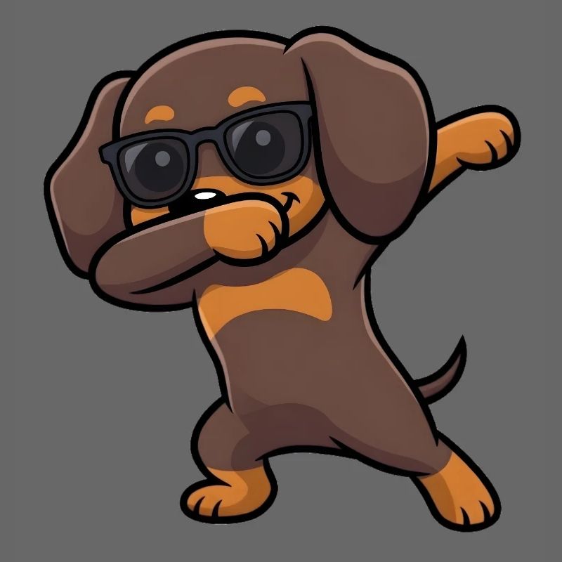 Dabbing Dackel aka Dachshund