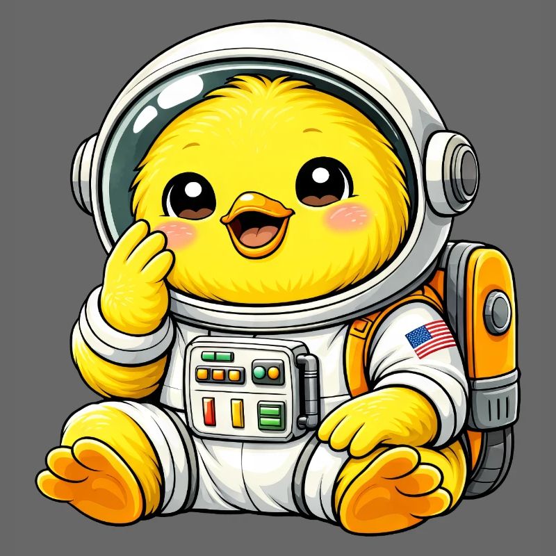 Cute Chicken Chick Astronaut Space Explorer