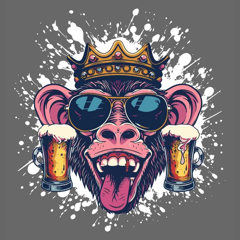 Affe Bier Lustig