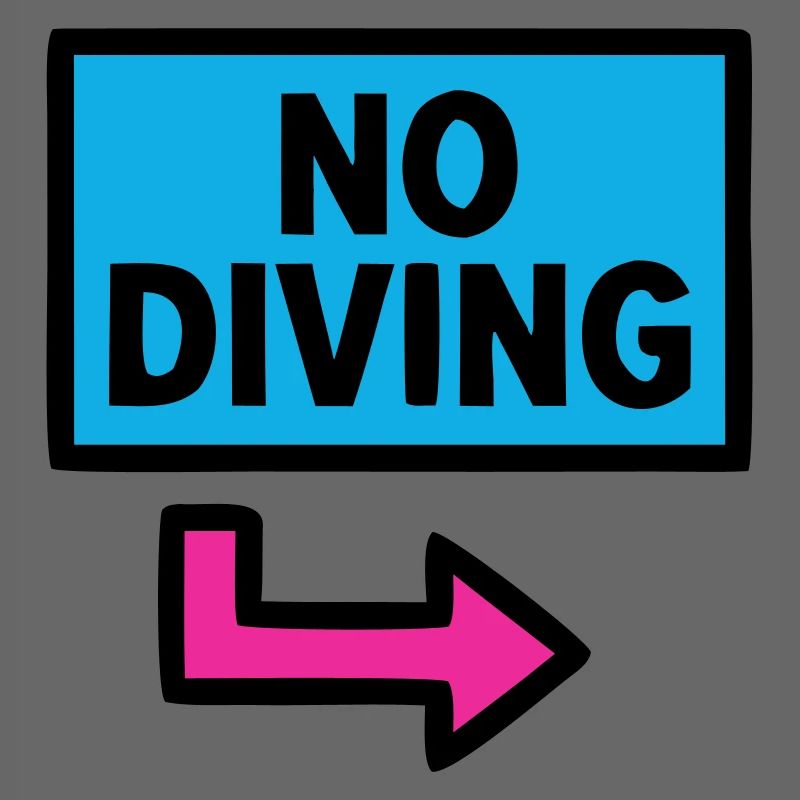 No Diving Schild Pool Retro