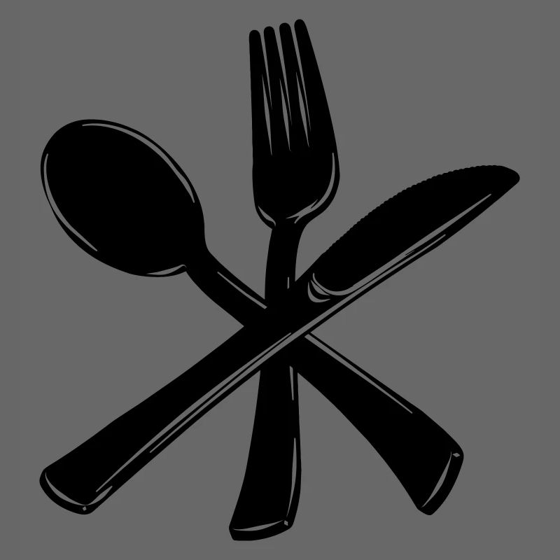 Knife fork and spoon crossed