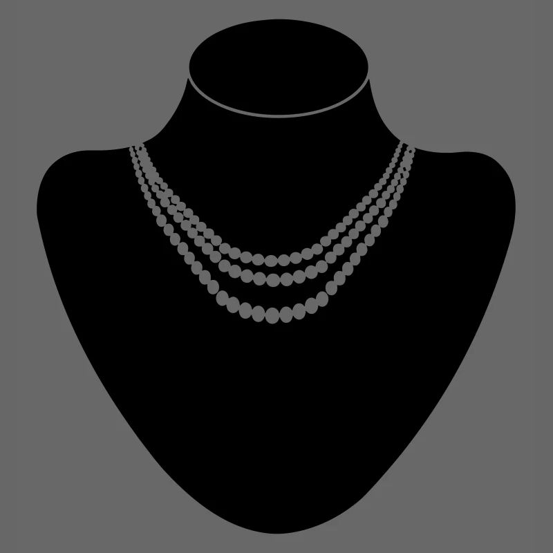 Support col bijoutier avec collier perles
