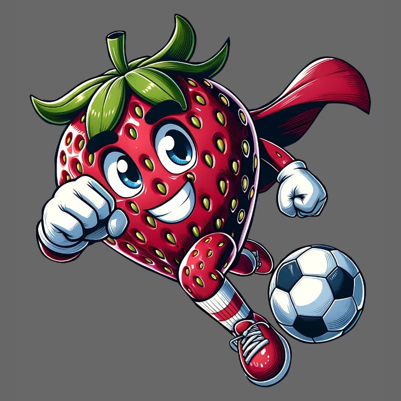Fußball Erdbeere Superheld Kicker Comic