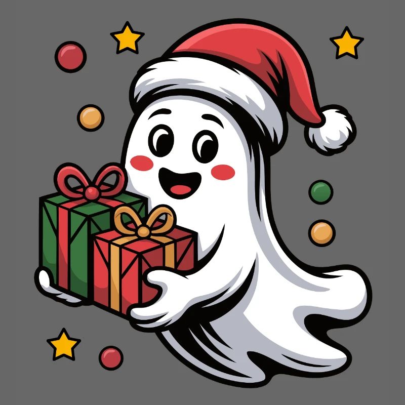 Weihnachtsgeist mit Geschenk