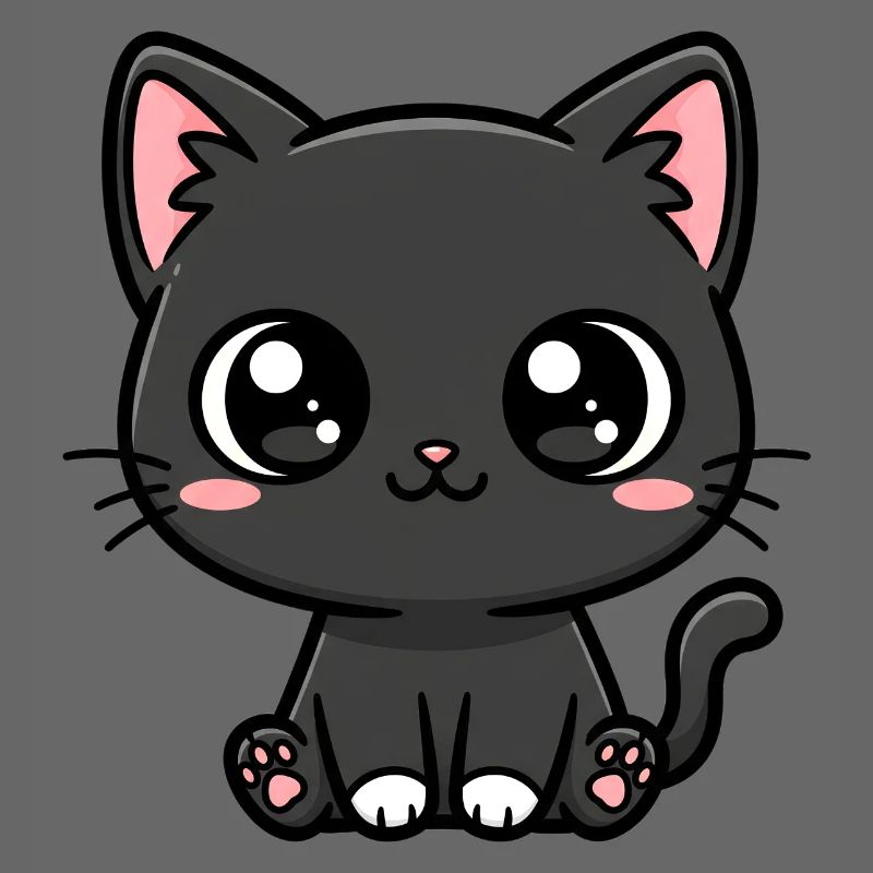 Mitternachtskätzchen-Kawaii-Maskottchen