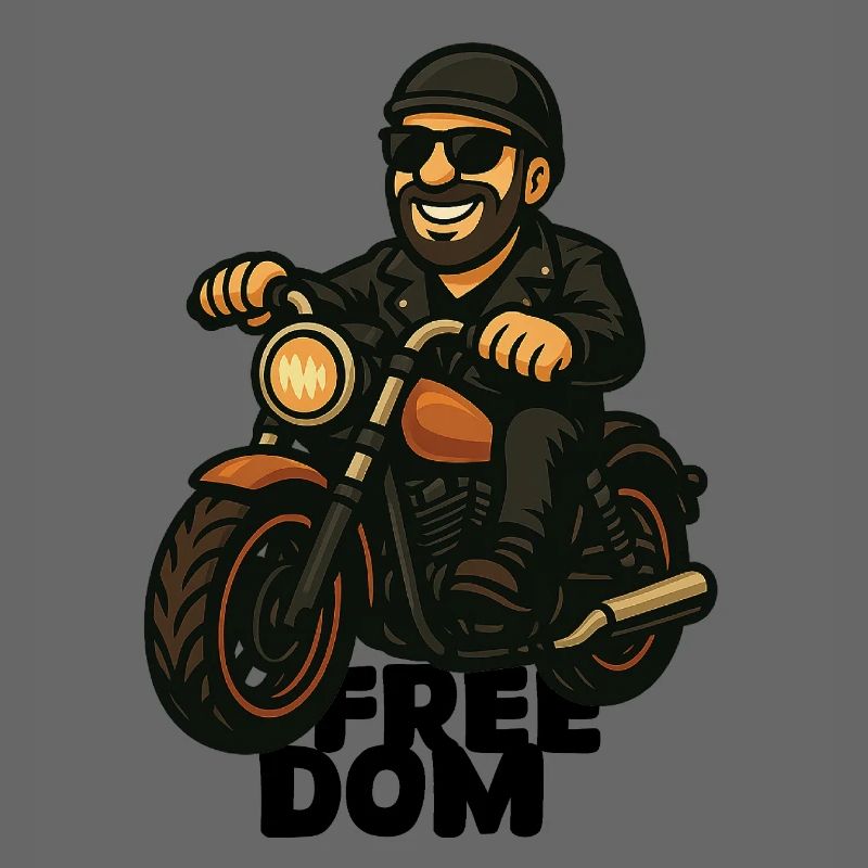Casual Biker on Motorcycle Comic