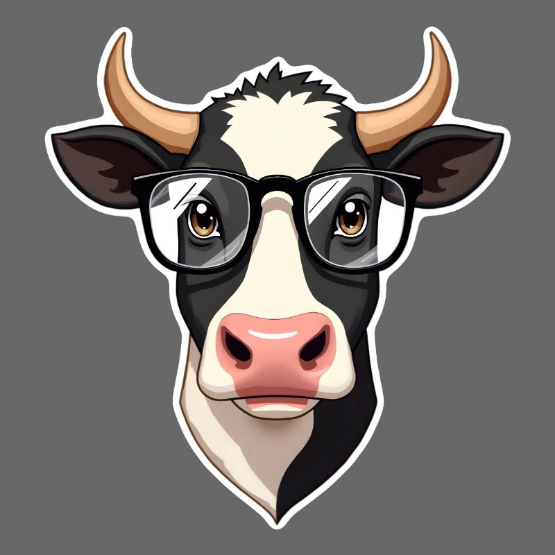 Kuh mit Brille