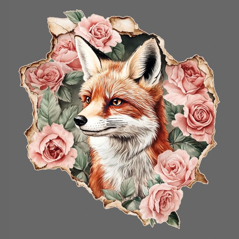 Fuchs mit Rosen