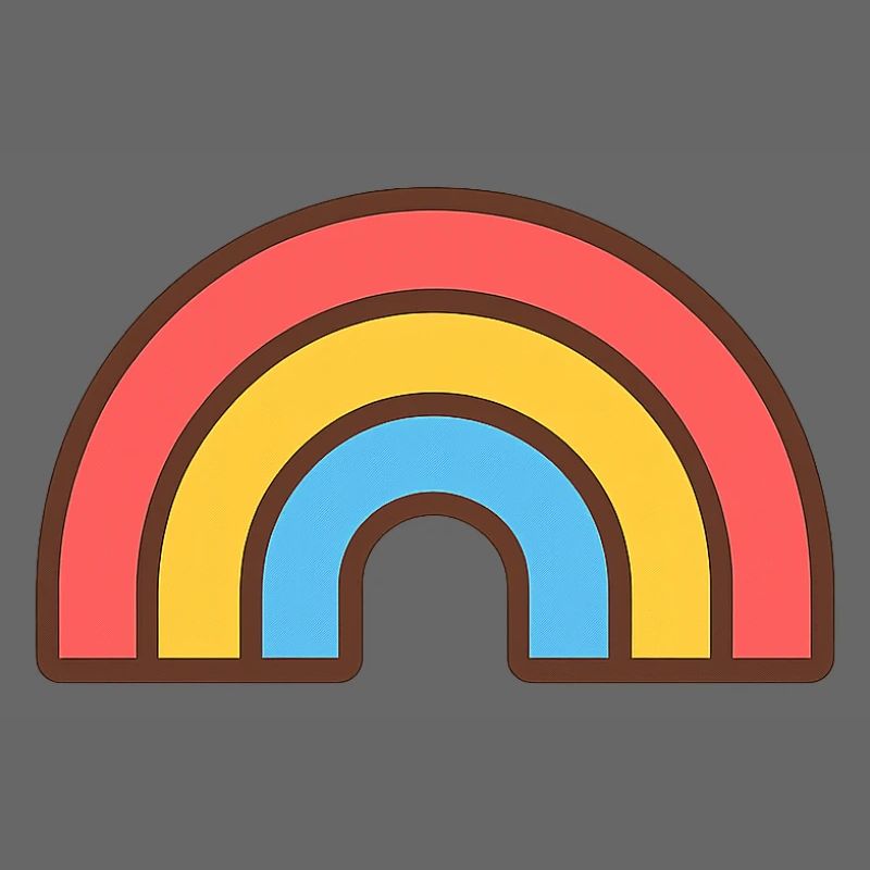 Heller Retro-Regenbogen