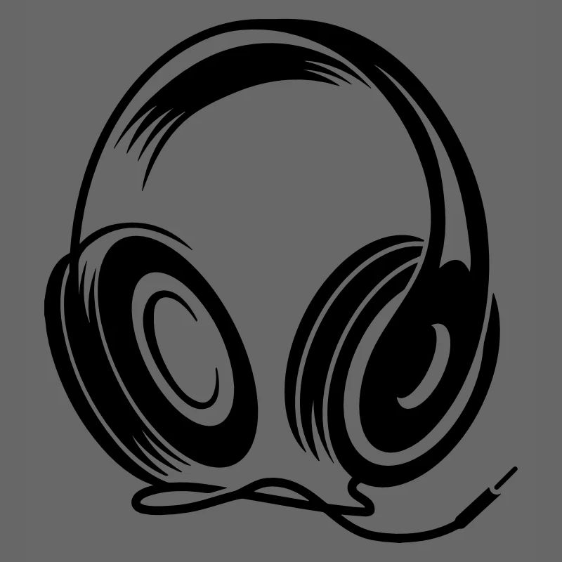Kopfhörer mit Kabel im Stencil Stil