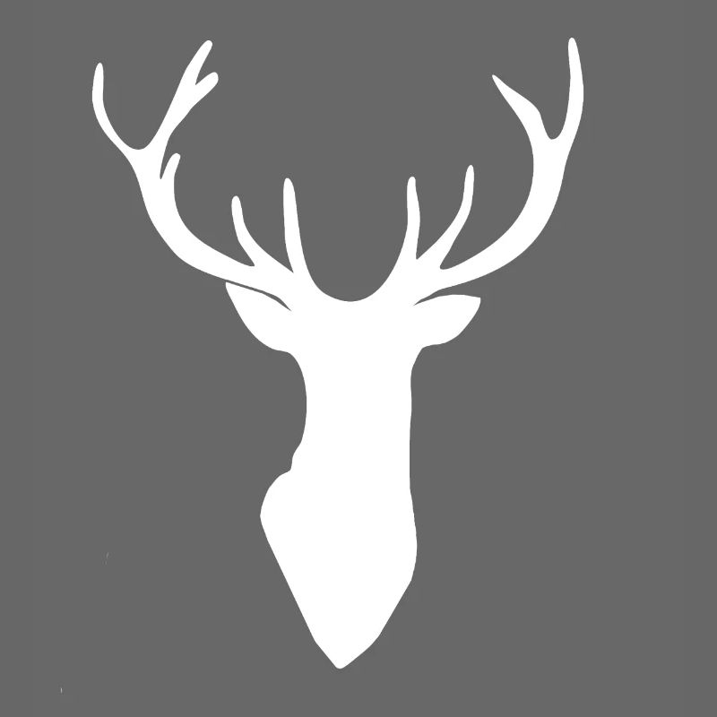 Deer head deer antler silhouette white