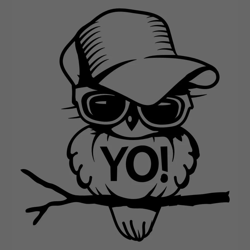 Vogel mit Brille und Baseballcap