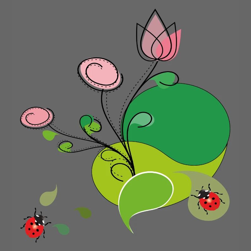 Blume mit Marienkäfer