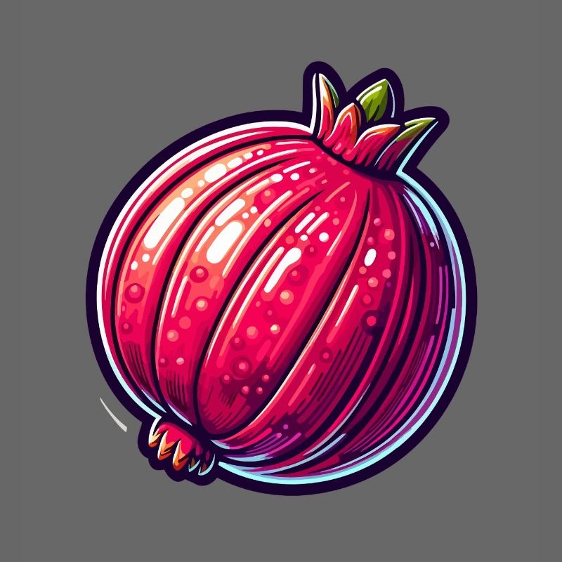 Vibrant Hyper-Realistic Pomegranate Illustration