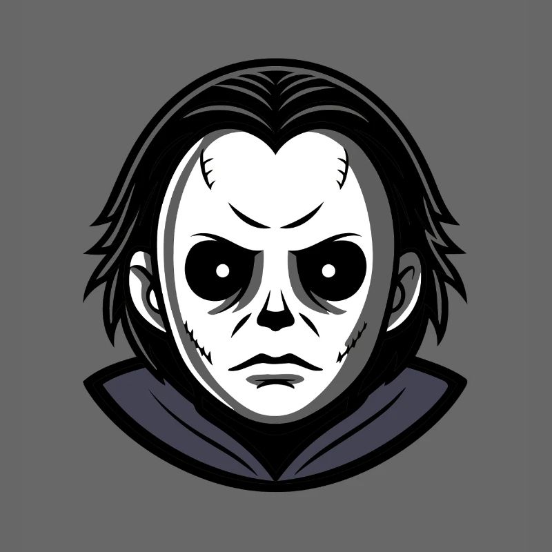 Böse Halloween-Maske monochromer Kapuzenpullover