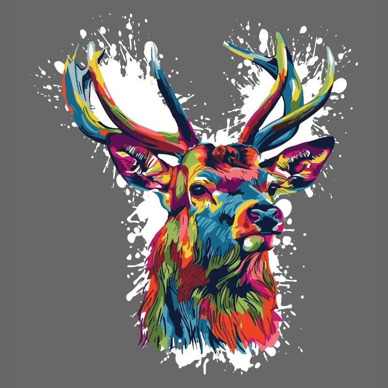 Farbenfroher Hirsch Pop-Art Illustration