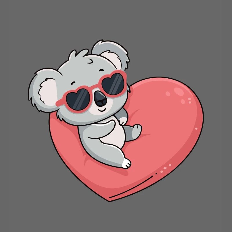 Koala-Herz-Gläser