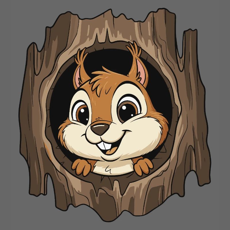 Waldchipmunk im Baumloch