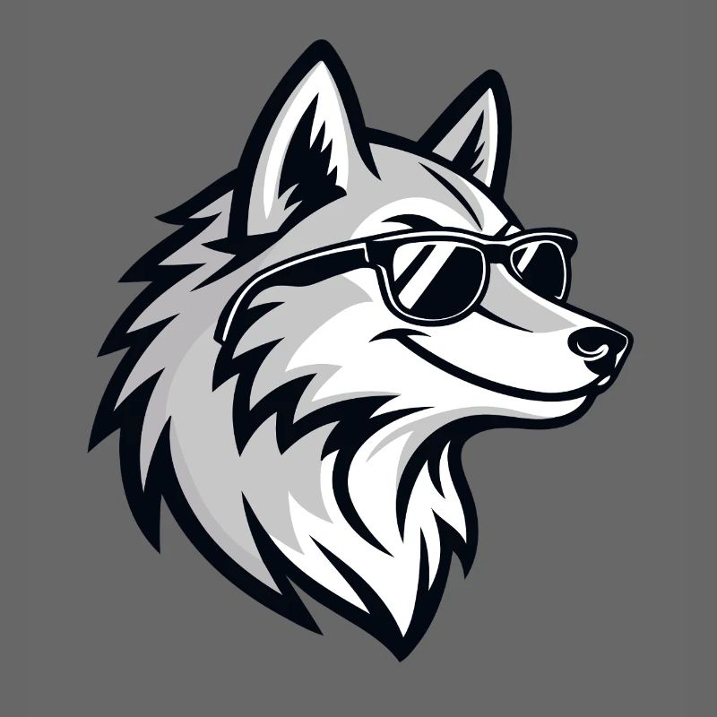 Grafischer Wolf mit Brille