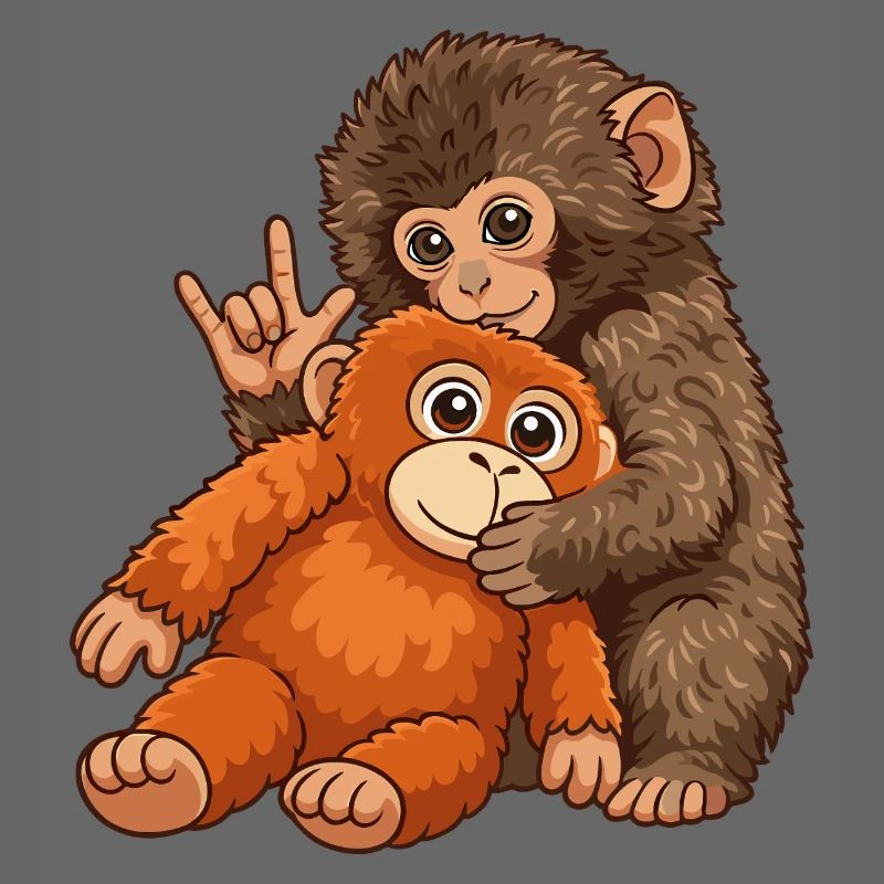 Monkey Punch Affe Süß Geschenk