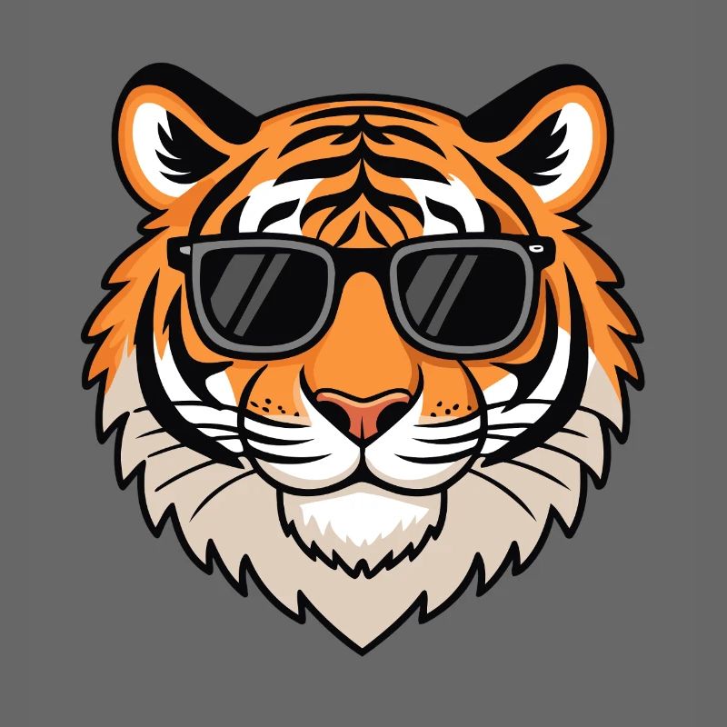 Lässiger Tiger mit dunkler Brille