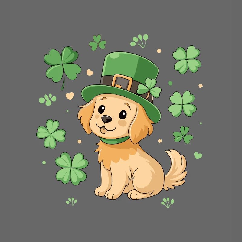 Chien Labrador Leprechaun et Trèfle Vert
