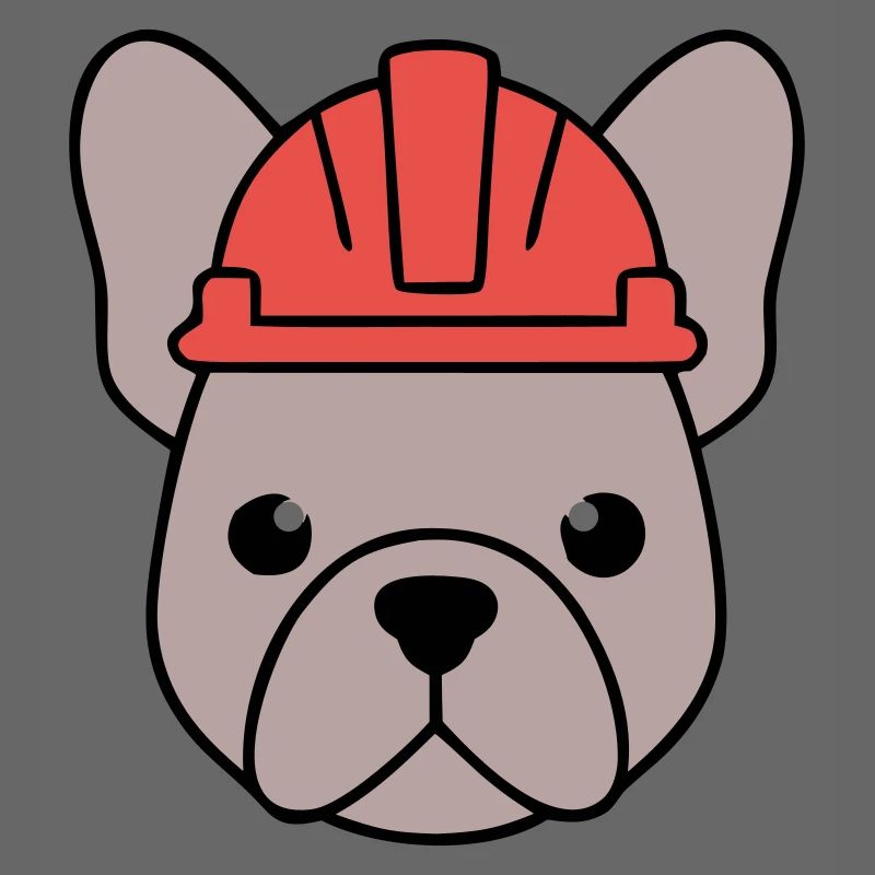 Frenchie Bauarbeiter Helm Kopf
