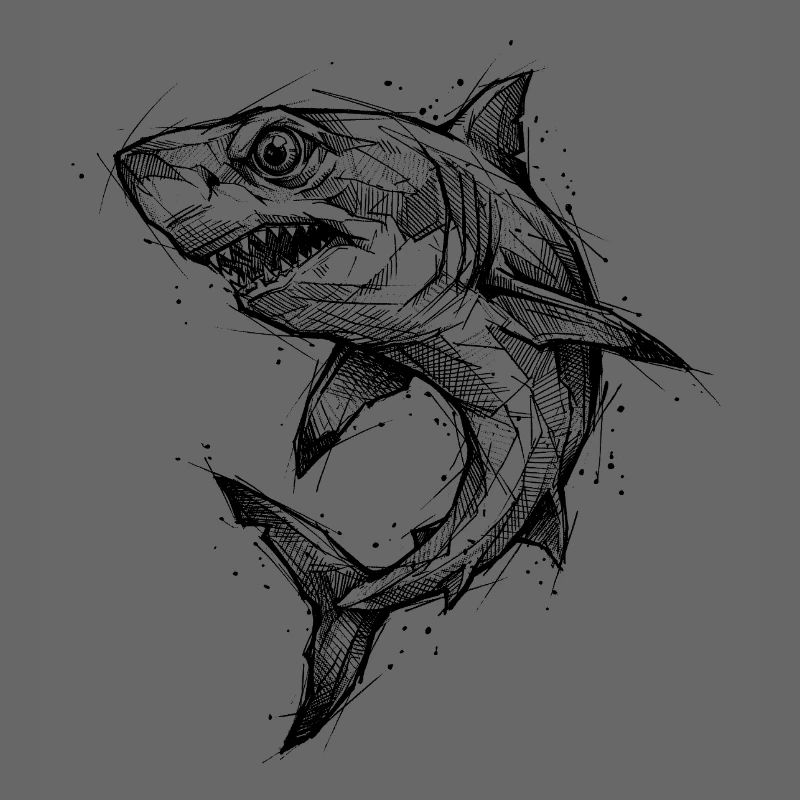 Géométrie de requin - Conception moderne de croquis de requin
