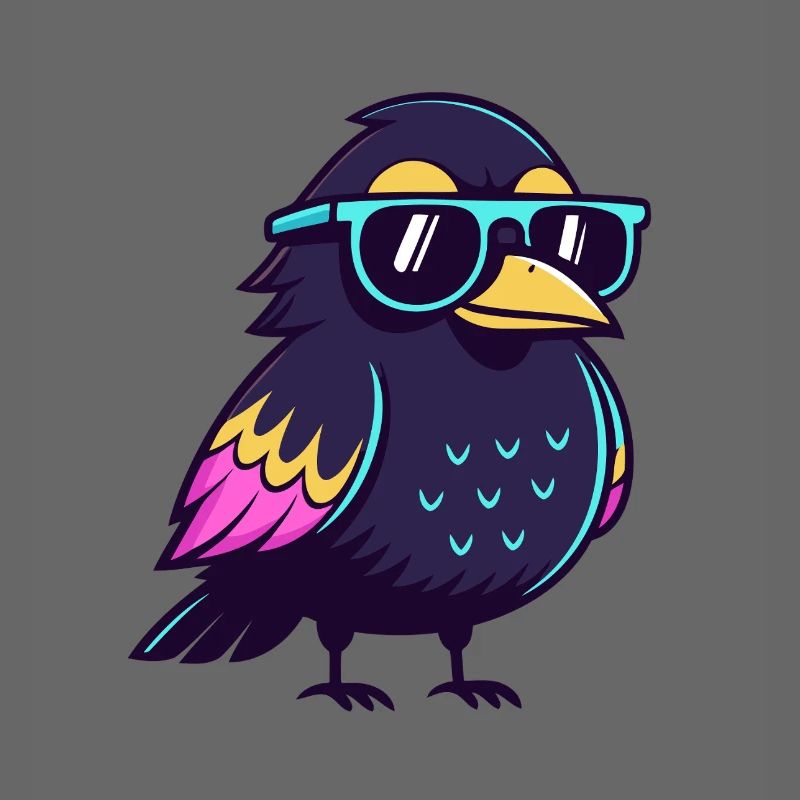 Solarblauer Hipster-Vogel