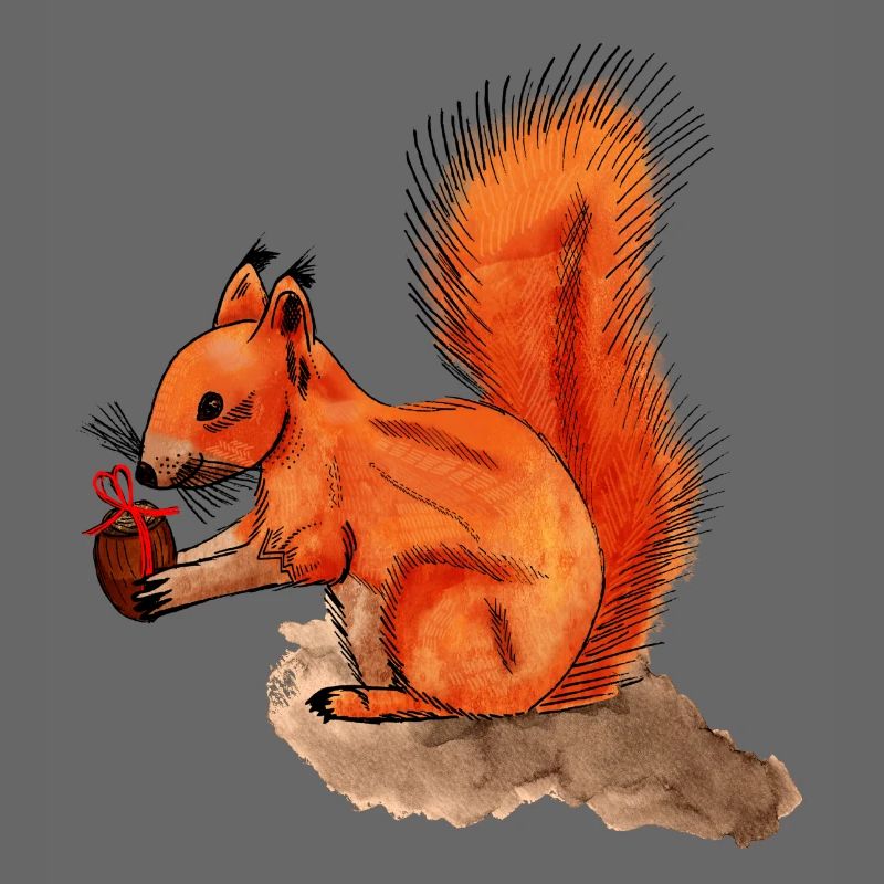 Eichhörnchen mit Geschenk