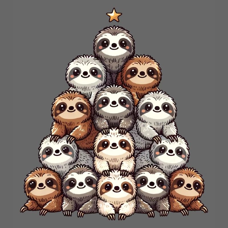 Sloth Christmas Tree Pattern