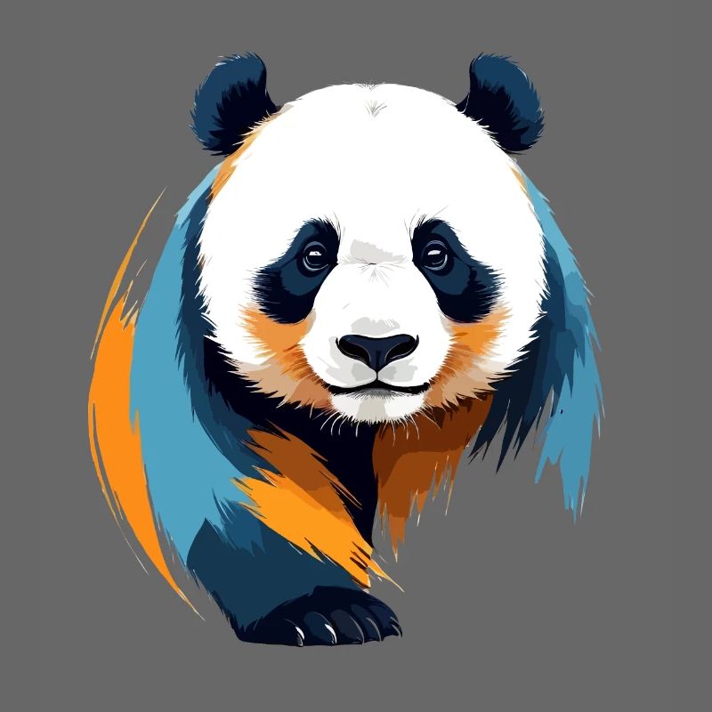 Panda Vektor Kunst mit lebendigen Farben Illustration