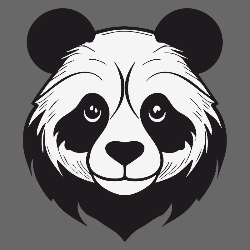 Illustrative panda with gentle features