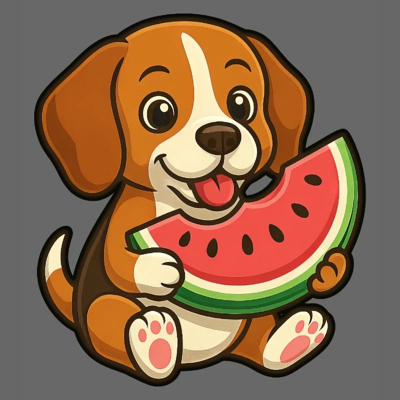 Fröhlicher Beagle Wassermelone Sommerfrucht