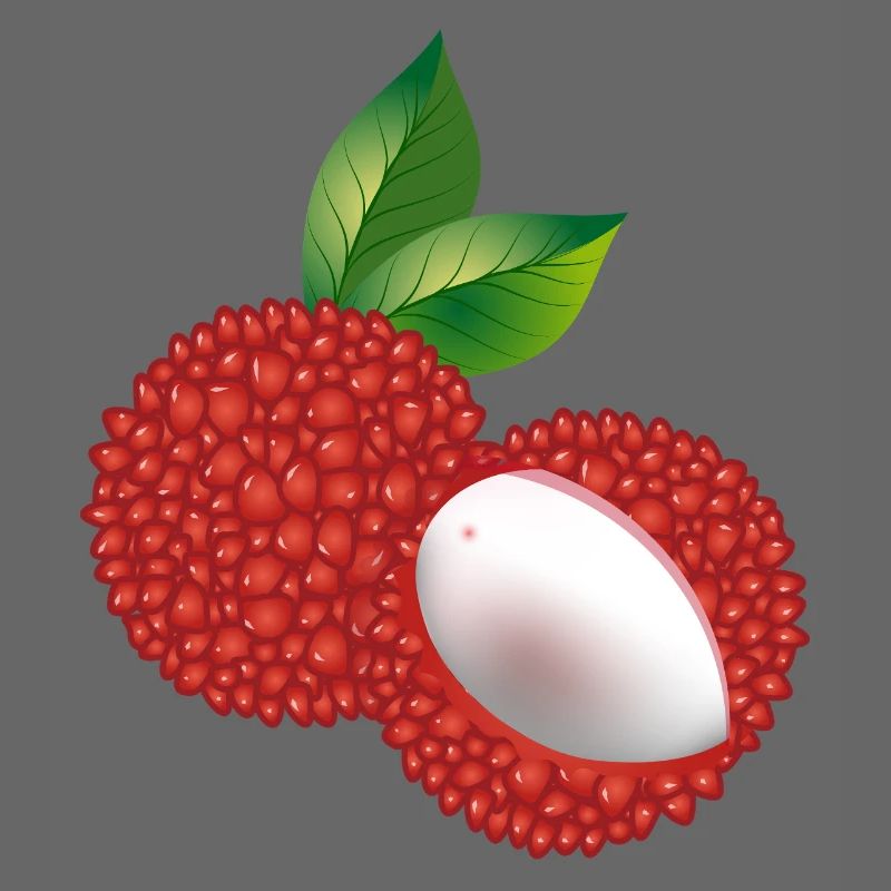 Juicy Lychee Duo with Leaf – Exotic Motif