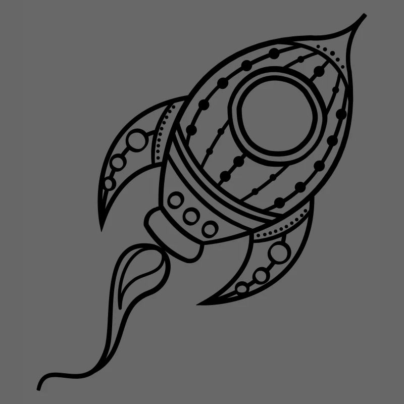 Rakete Schiff Doodle Raumfahrt