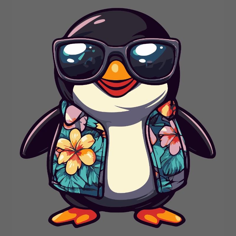 Pinguin Comic Urlaub