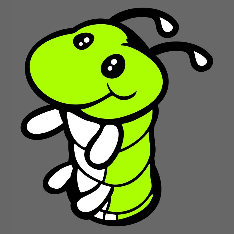 Caterpillar Bottom Hole Cute Smiles Friendly Happy