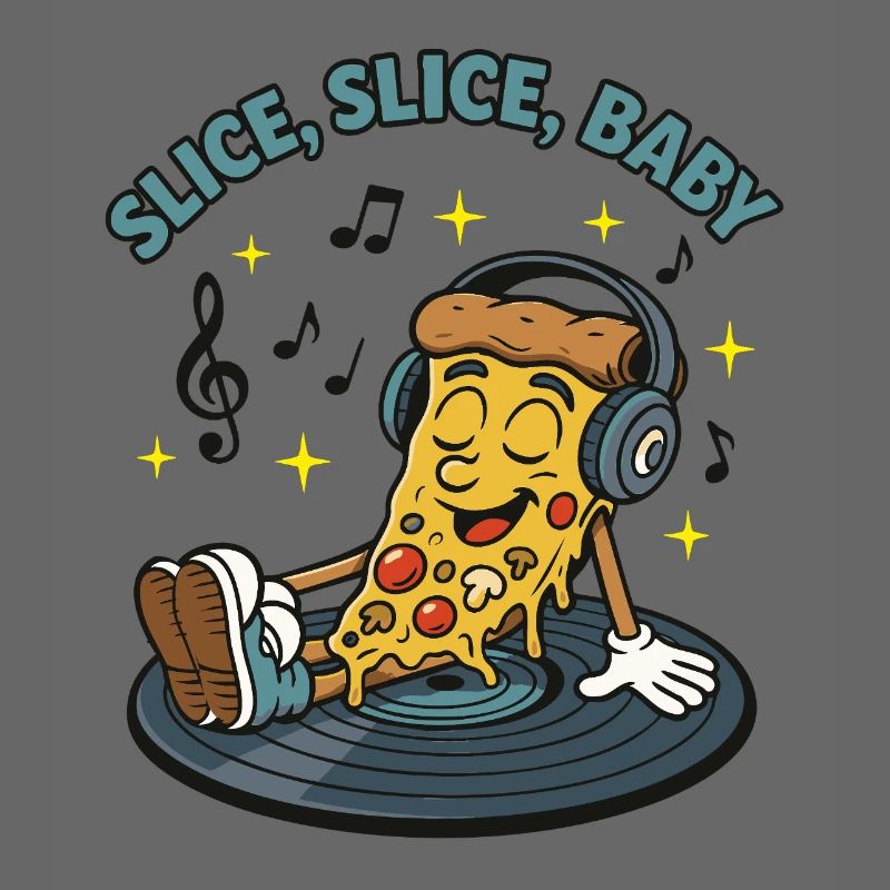 Slice Slice Baby – Funny Pizza Retro Comic Moti